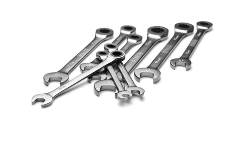 Ratchet combination wrench set 9 parts